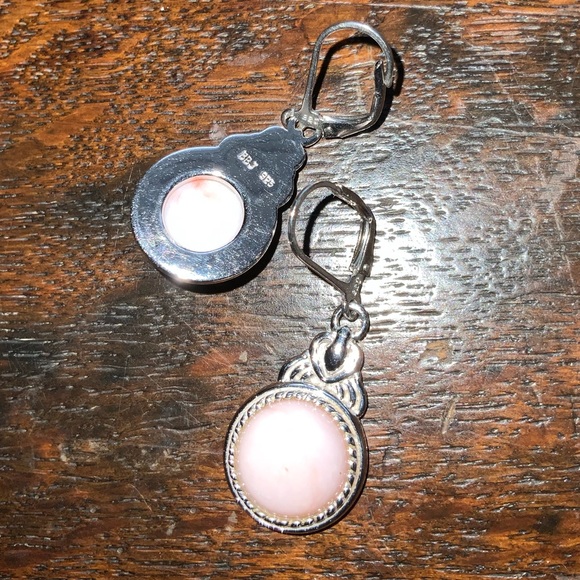 NIB JTV Pink Peruvian Opal Sterling Silver Dangle Earrings - Picture 4 of 8